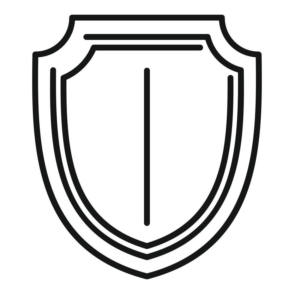 Guard shield icon, outline style vector