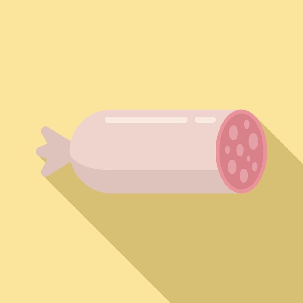 Hot sausage icon, flat style vector