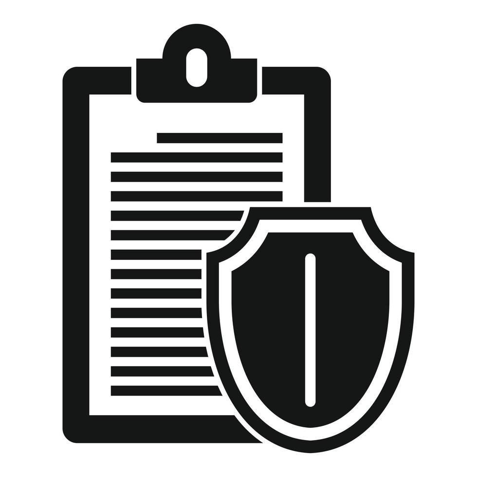 Clipboard security icon, simple style vector