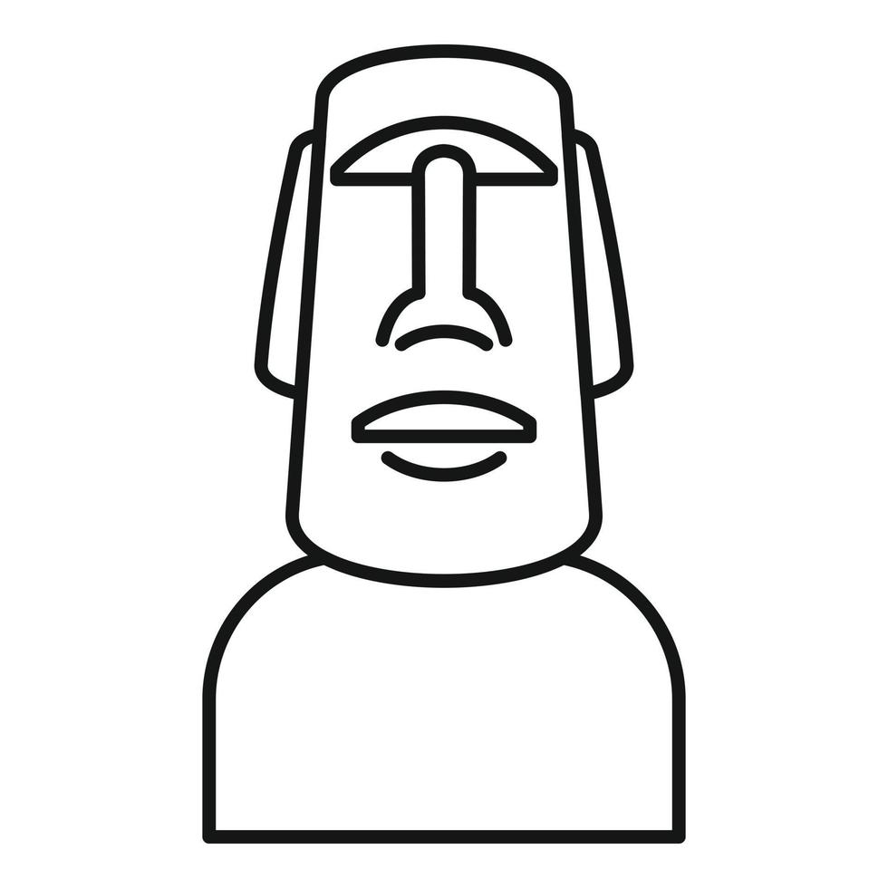 Easter island statue icon, outline style vector