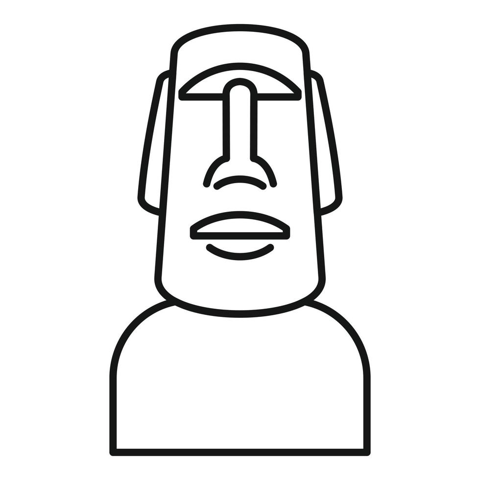 icono de la estatua de la isla de pascua, estilo de contorno vector