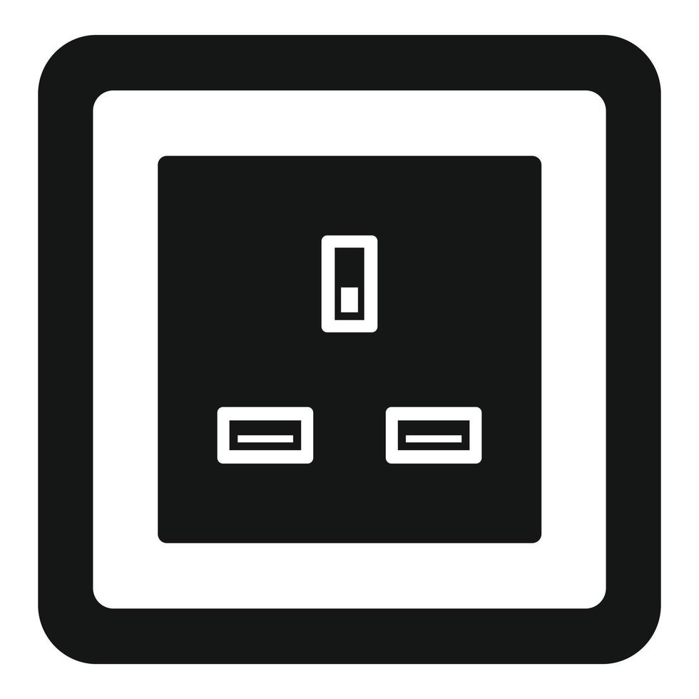 Type g power socket icon, simple style vector