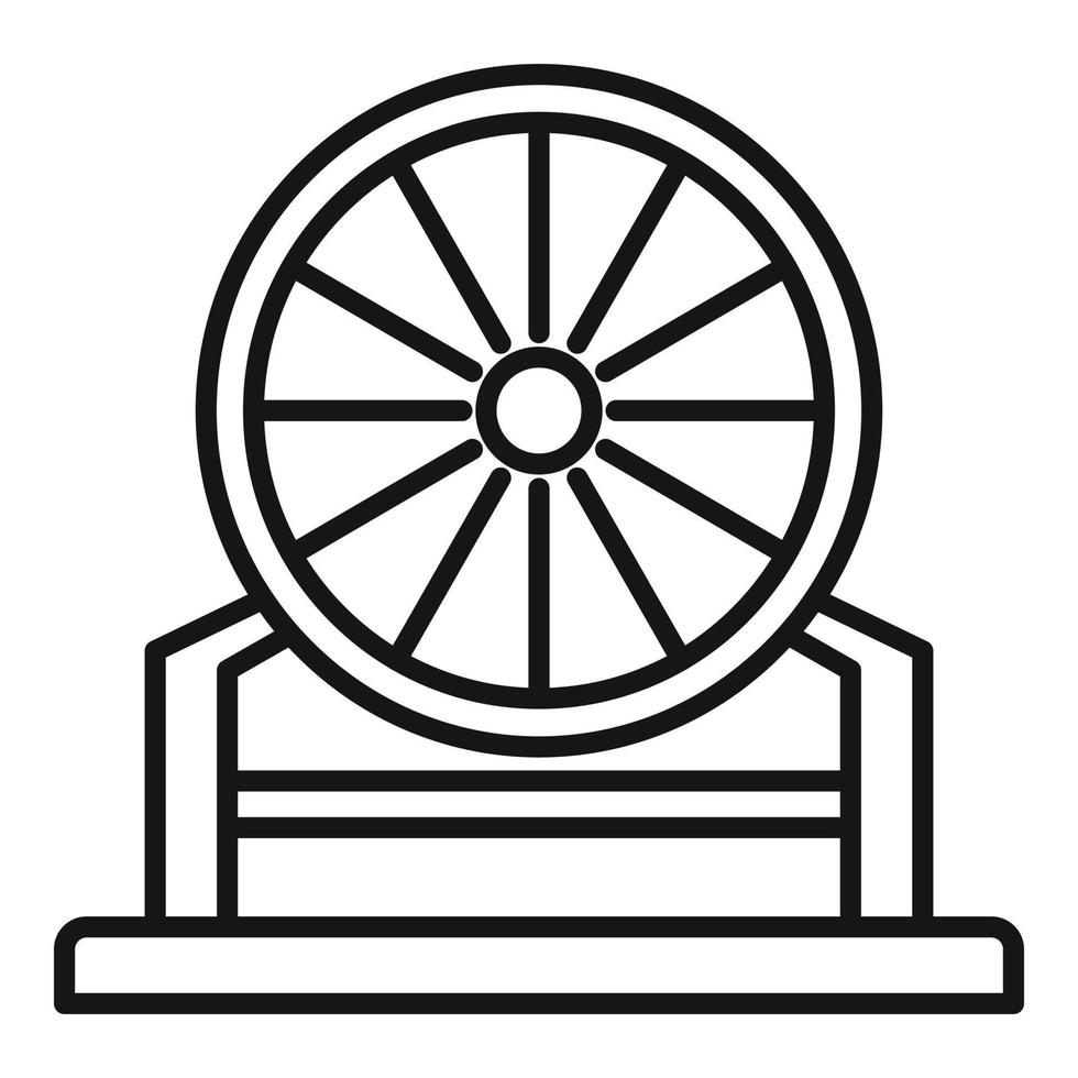 icono de turbina de reparación de aeronaves, estilo de contorno vector