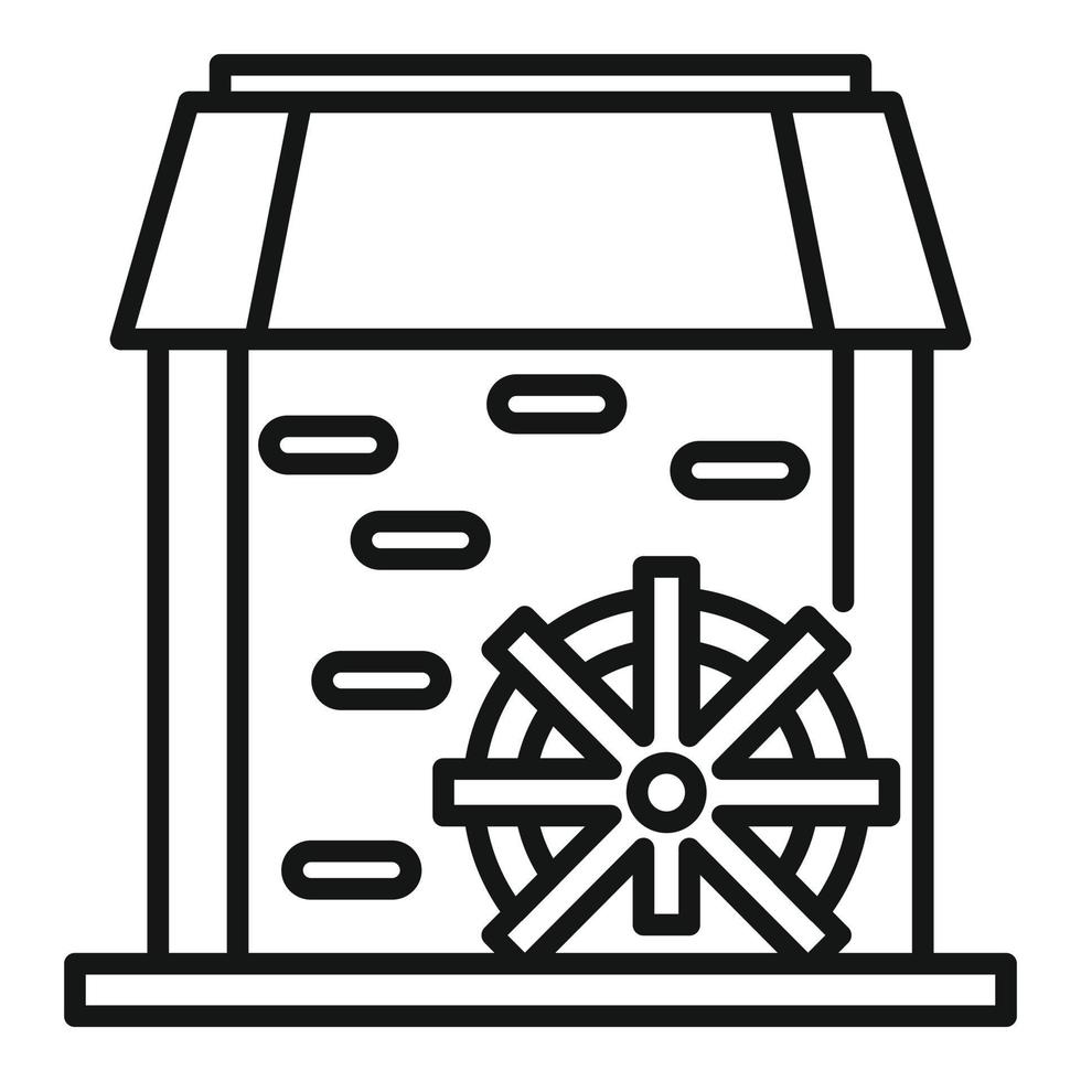 Water mill tower icon, outline style vector