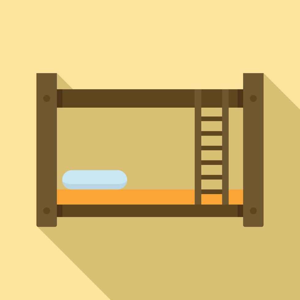 Room bunk bed icon, flat style vector