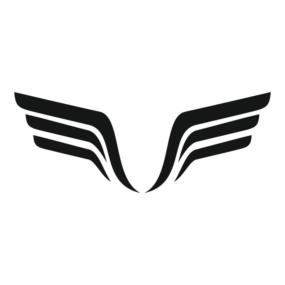 Sign wings icon, simple style vector