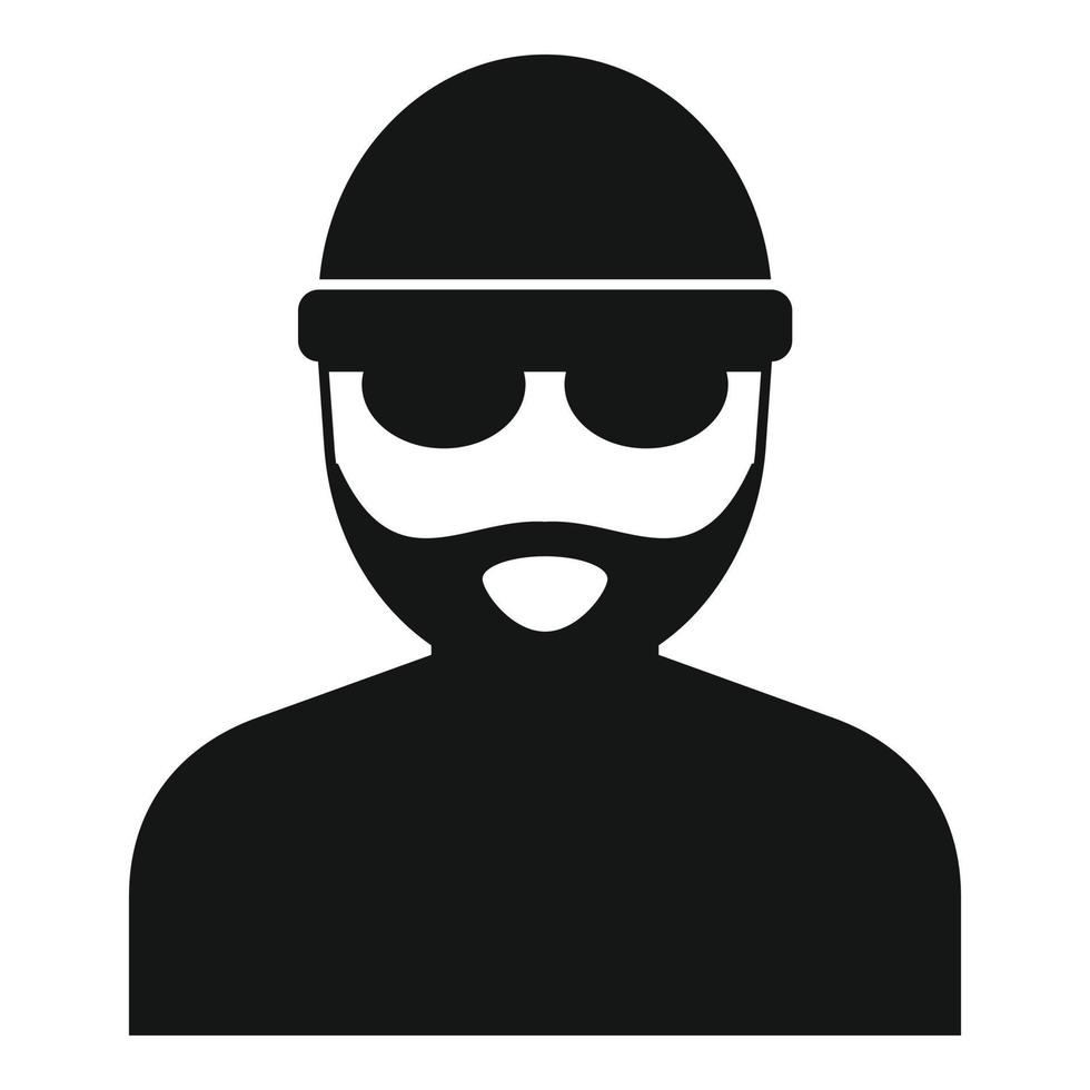 viejo icono de hacker, estilo simple vector