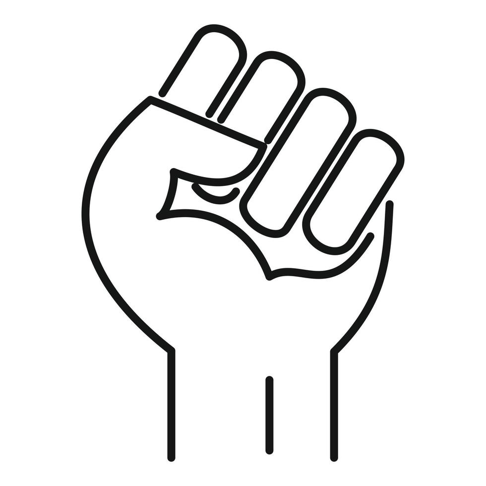 Stop racism fist icon, outline style vector