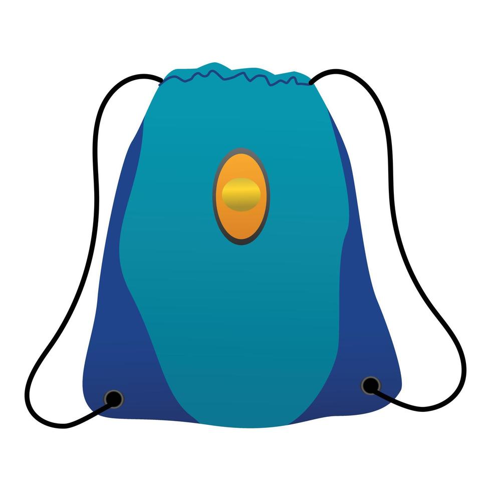 icono de mochila textil, estilo de dibujos animados vector