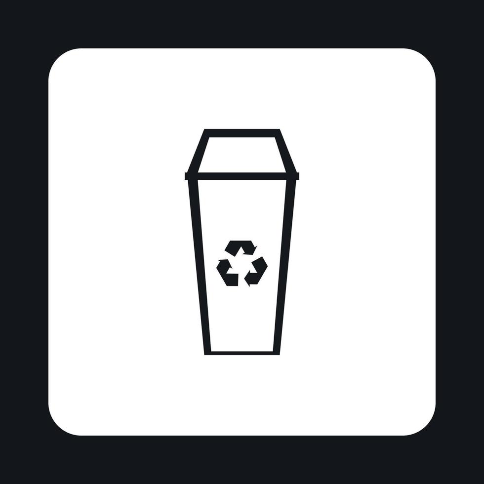 Open trash can icon, simple style vector
