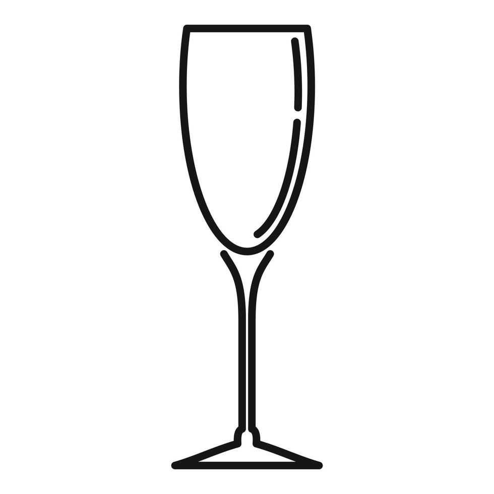 Champagne glass icon, outline style vector