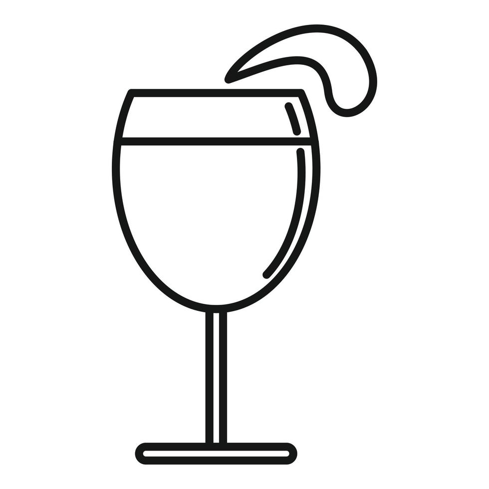 icono de uvas de copa de vino, estilo de contorno vector