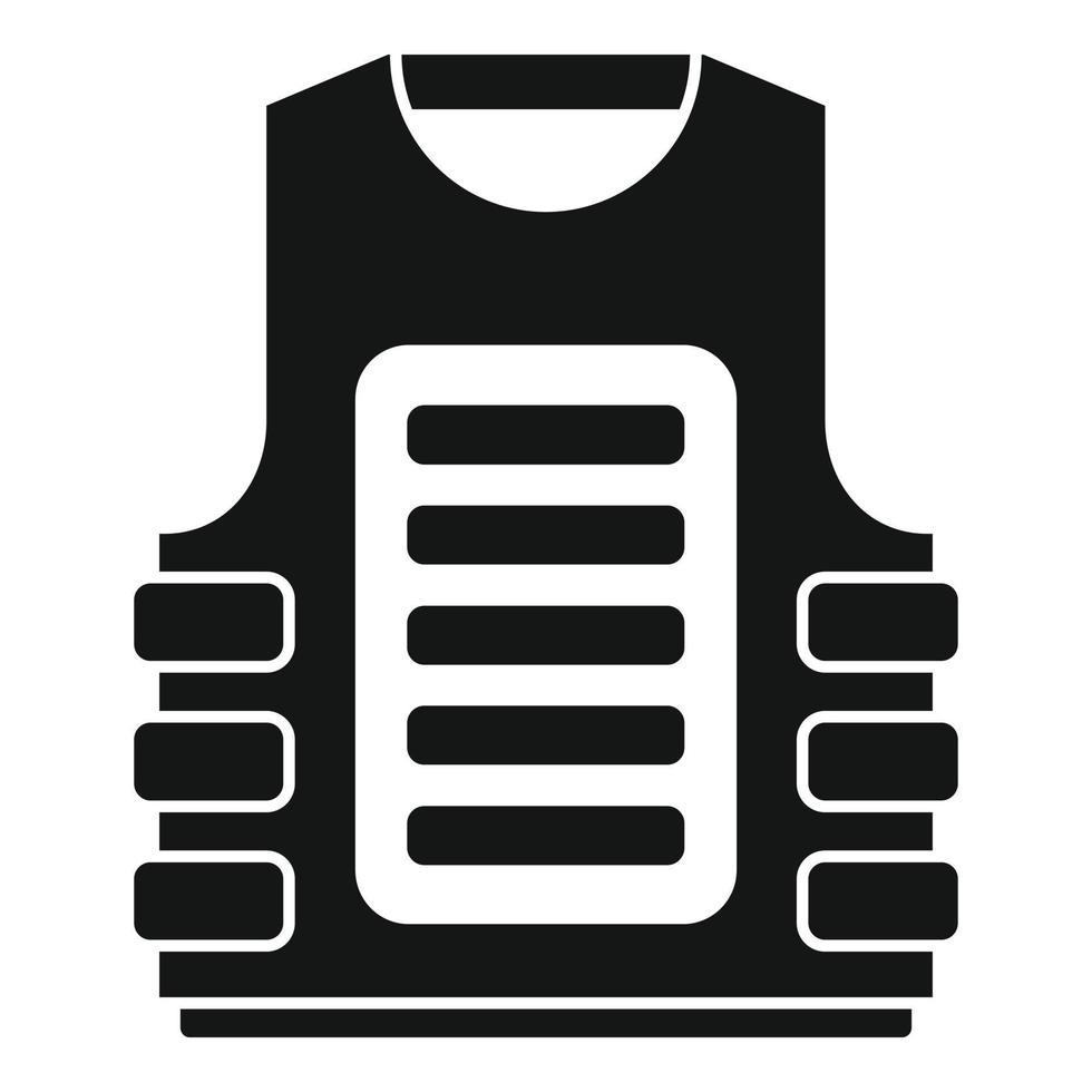 Bulletproof vest icon, simple style vector