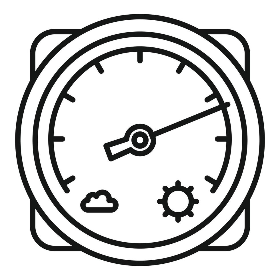 Change barometer icon, outline style vector