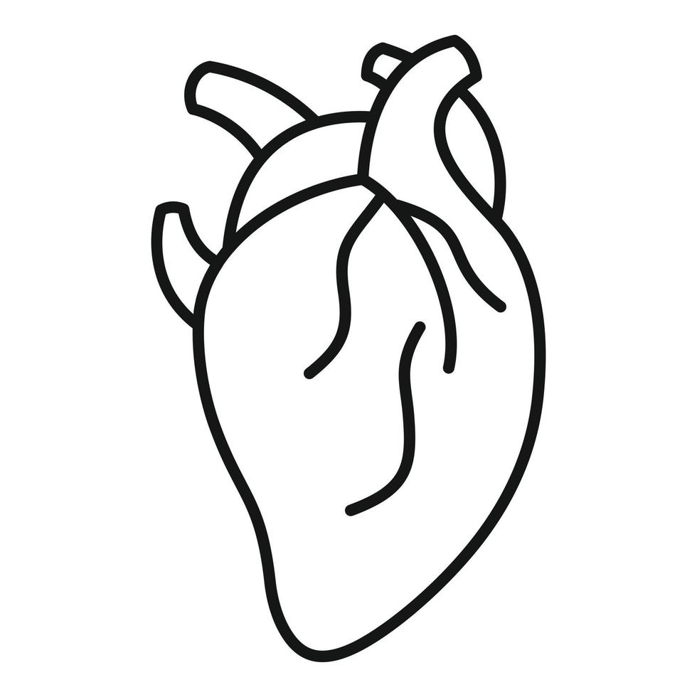 icono de corazón humano de anatomía, estilo de esquema vector