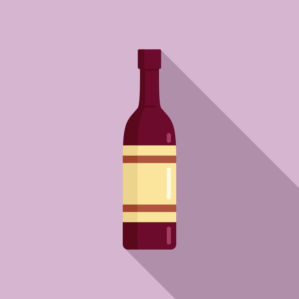 icono de botella de vino de calidad, estilo plano vector