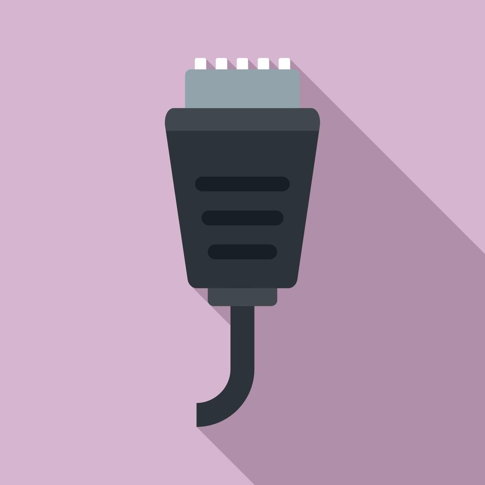 Data connection cable icon, flat style vector