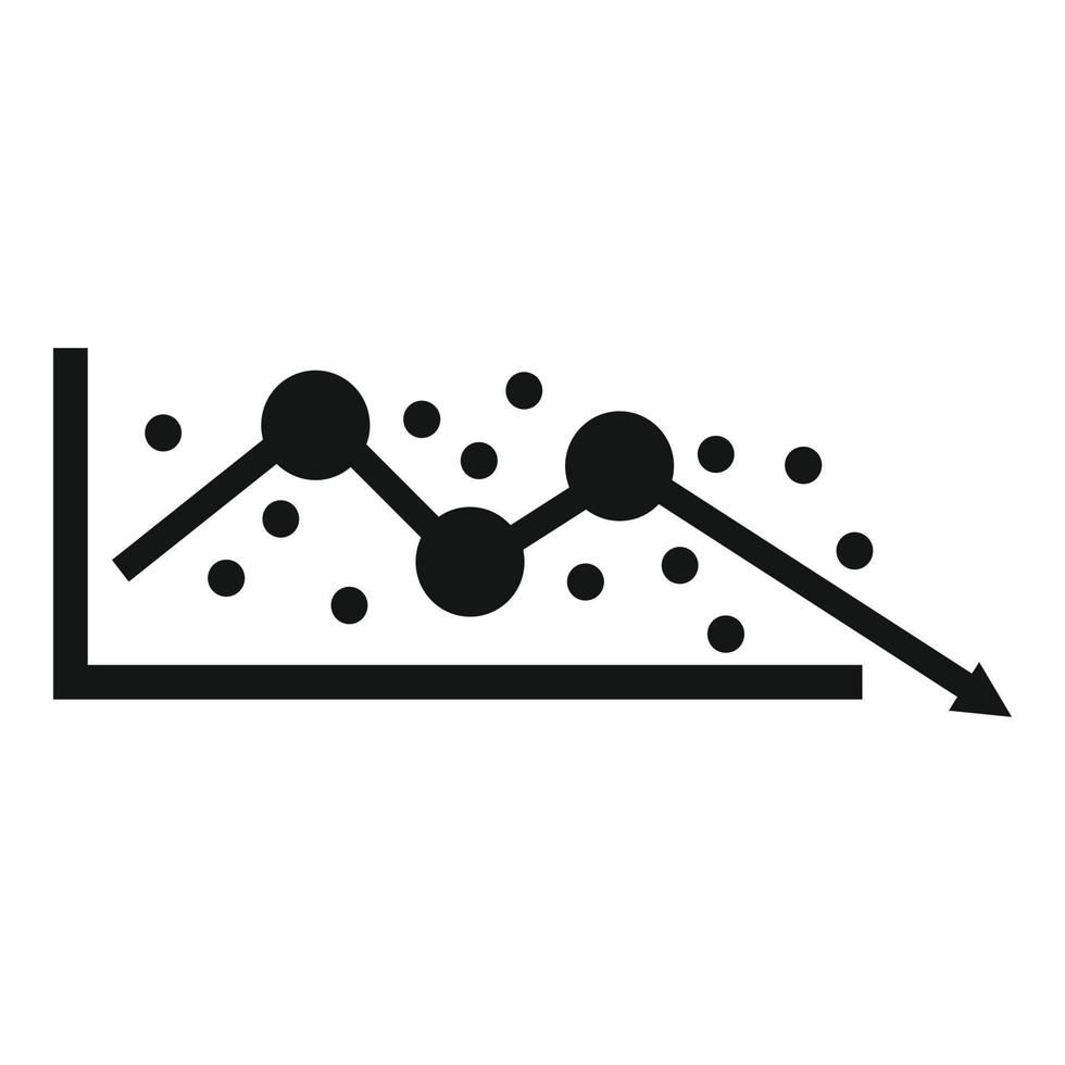 Regression data icon, simple style vector