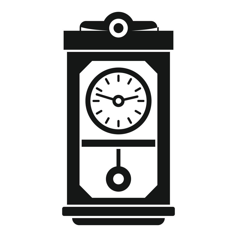 House pendulum clock icon, simple style vector
