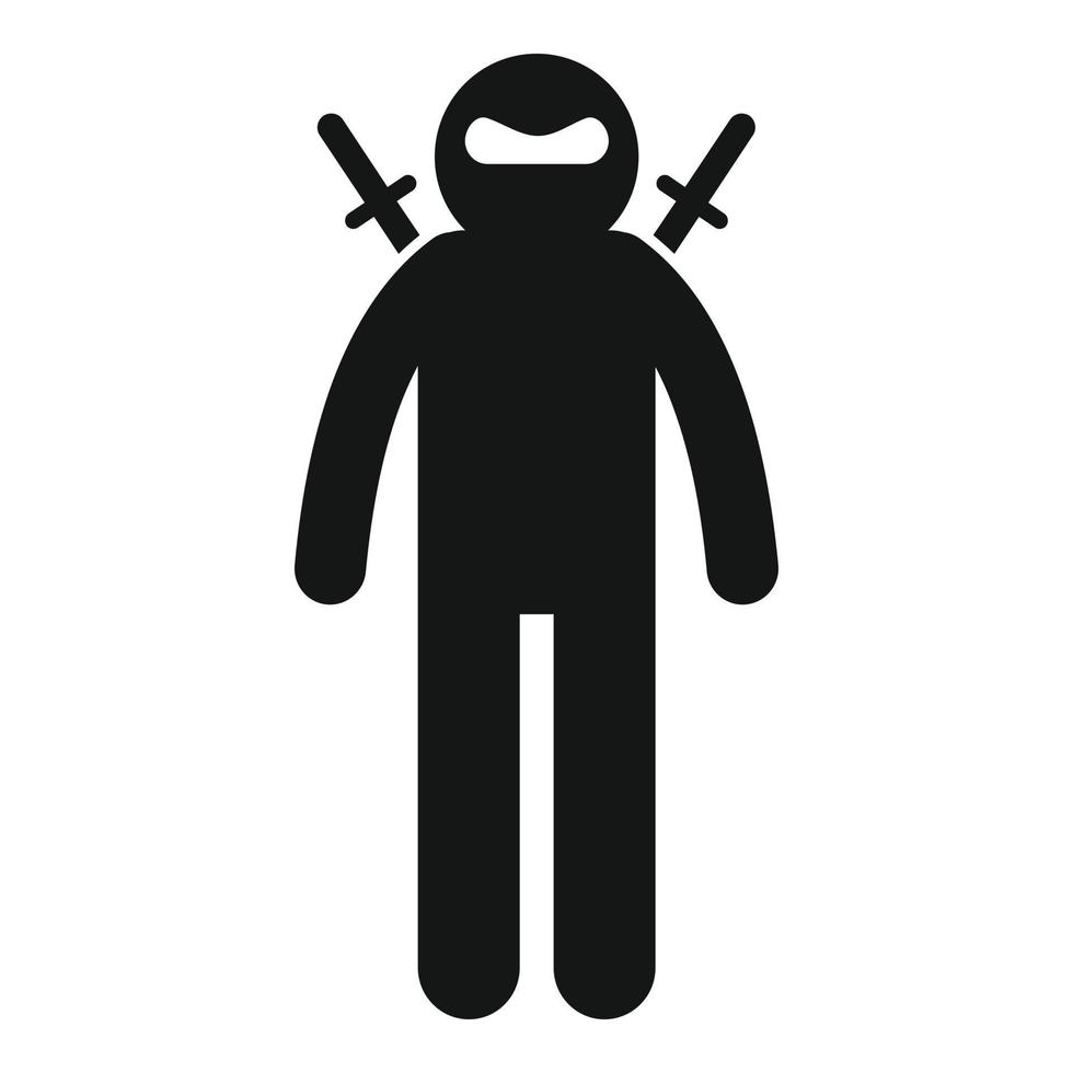 Japan ninja icon, simple style vector