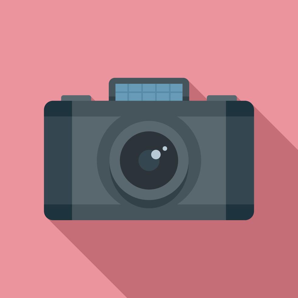 Safari hunting camera icon, flat style vector