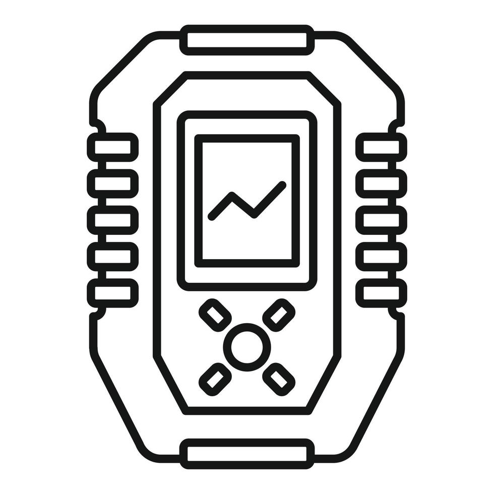 icono de ecosonda flotante, estilo de esquema vector