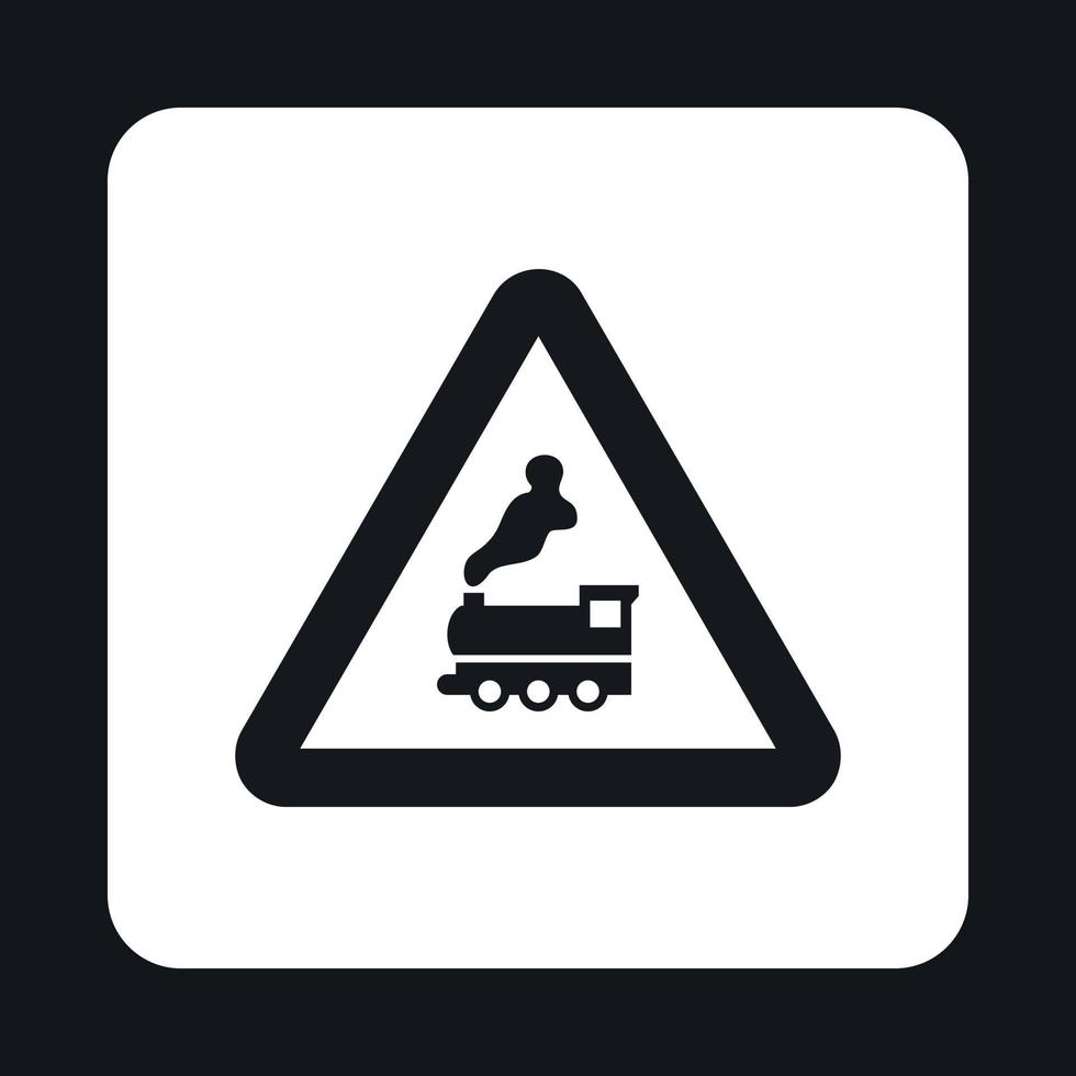 Sign railroad icon, simple style vector