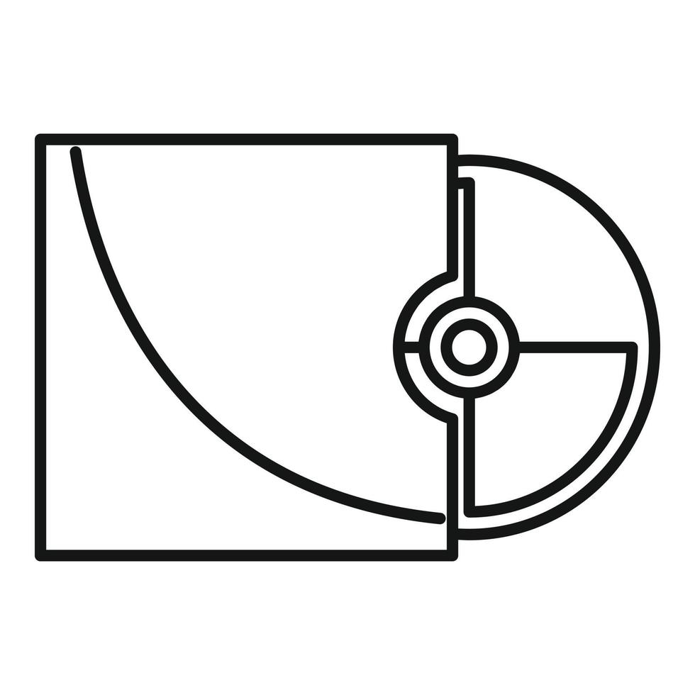 icono de disco cd de almacenamiento, estilo de esquema vector