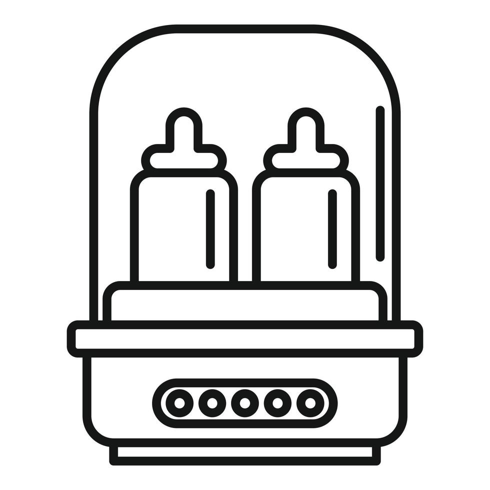 Healthy bottle sterilizer icon, outline style vector