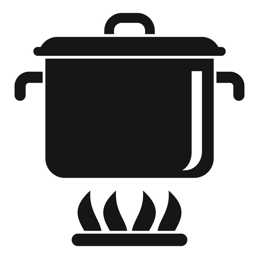 Saucepan icon, simple style vector