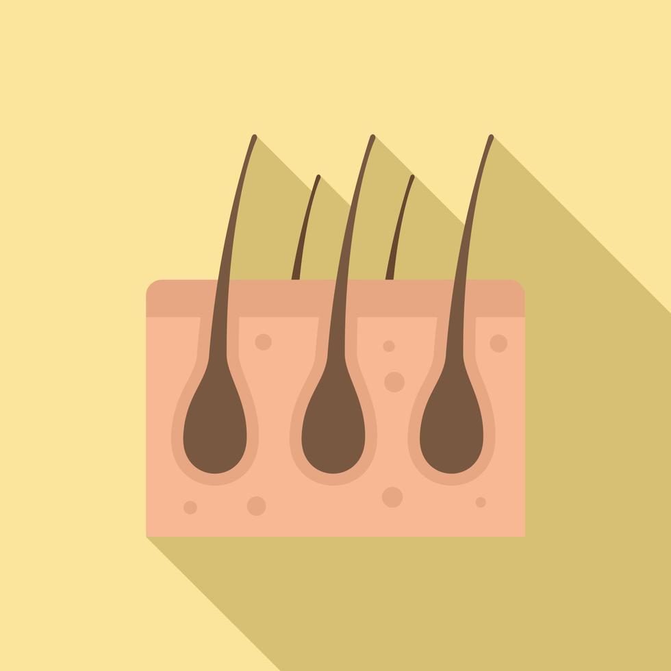 Man skin hair removal icon, flat style vector