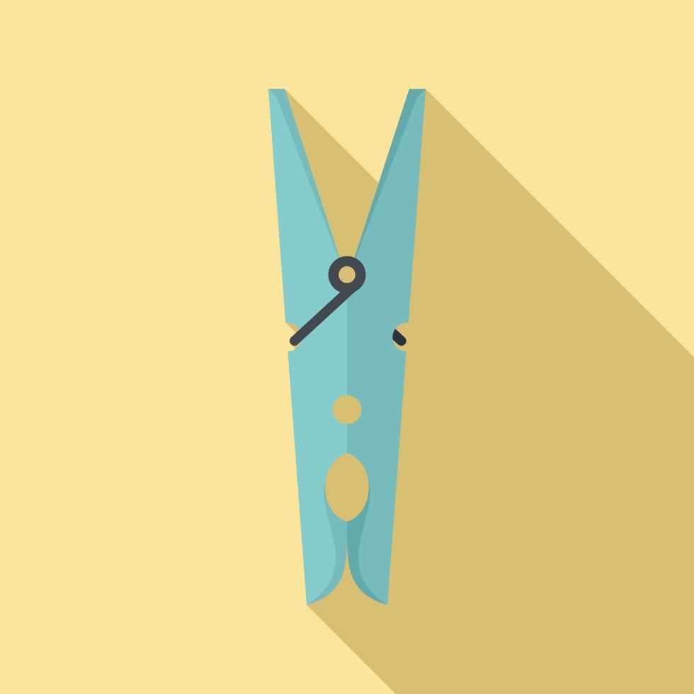 Laundry clothes pin icon, flat style vector