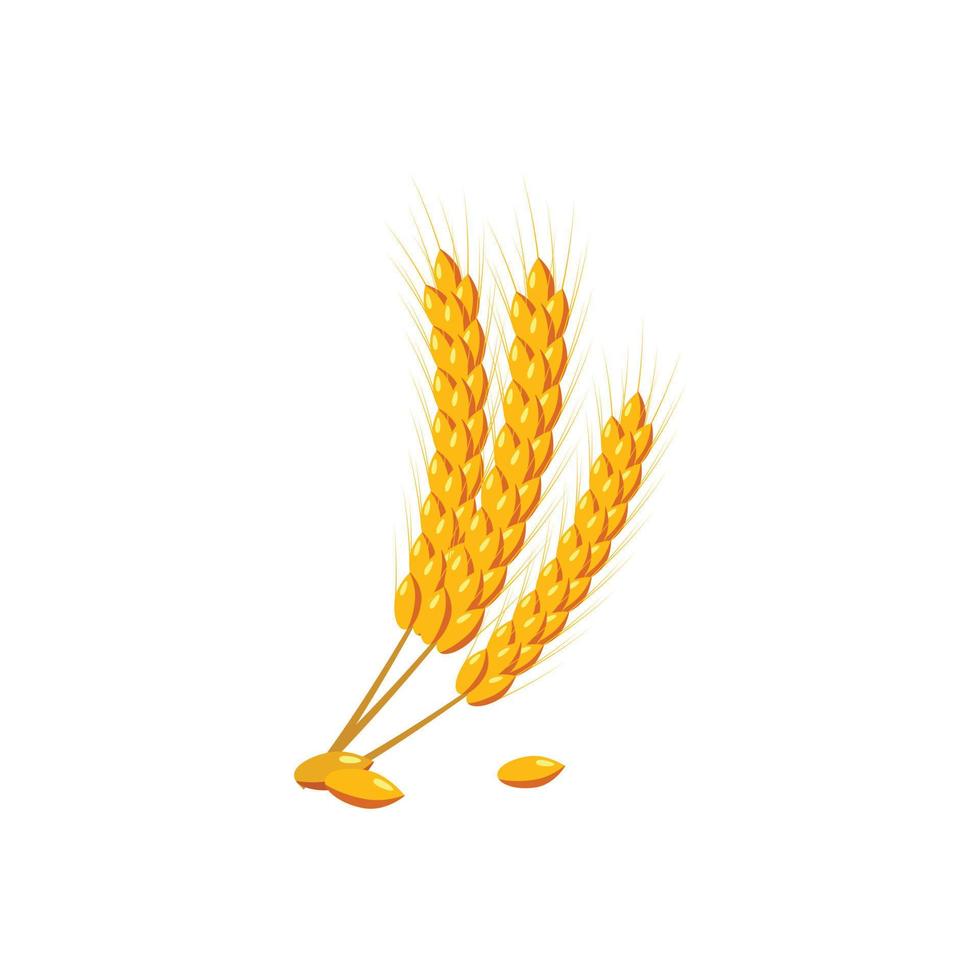 Barley ear icon, cartoon style vector