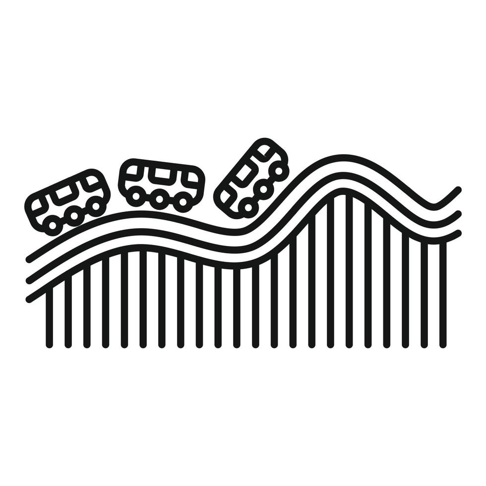 Roller coaster track icon, outline style vector