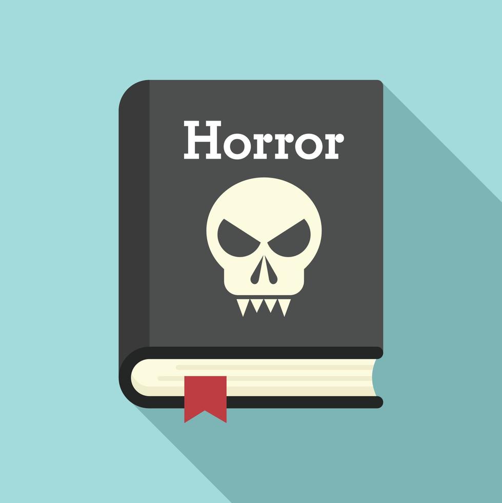 Horror book icon, flat style vector