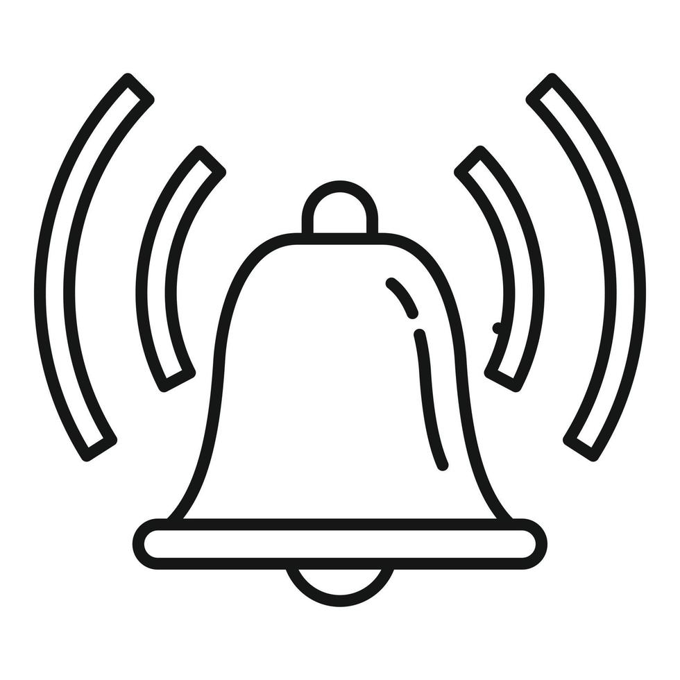 Bell security icon, outline style vector