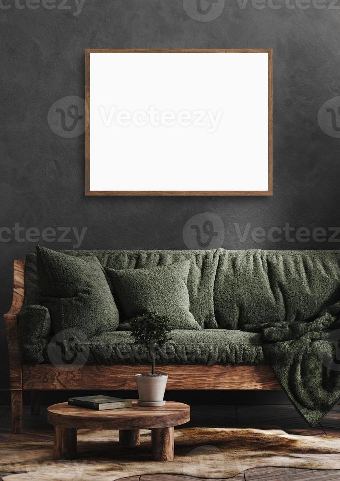 2485. Frame mockup, brown interior frame mockup photo