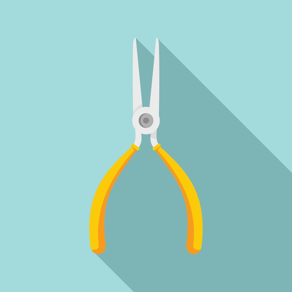 Watch repair pliers icon, flat style vector