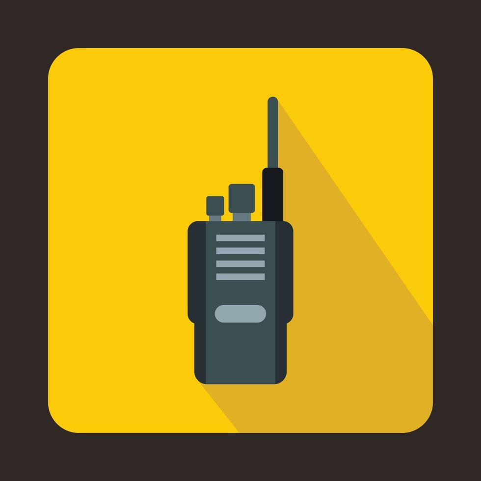 Portable radio transceiver icon, flat style vector