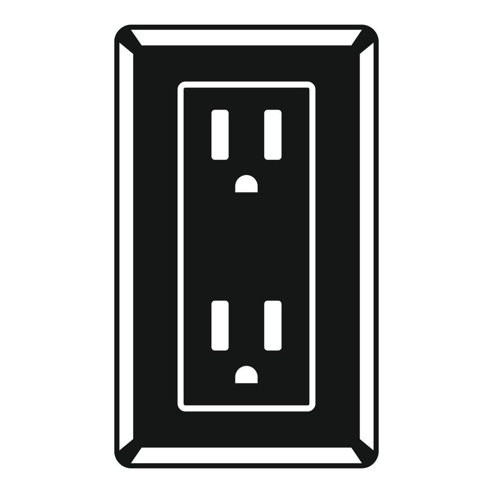 Double type b power socket icon, simple style vector