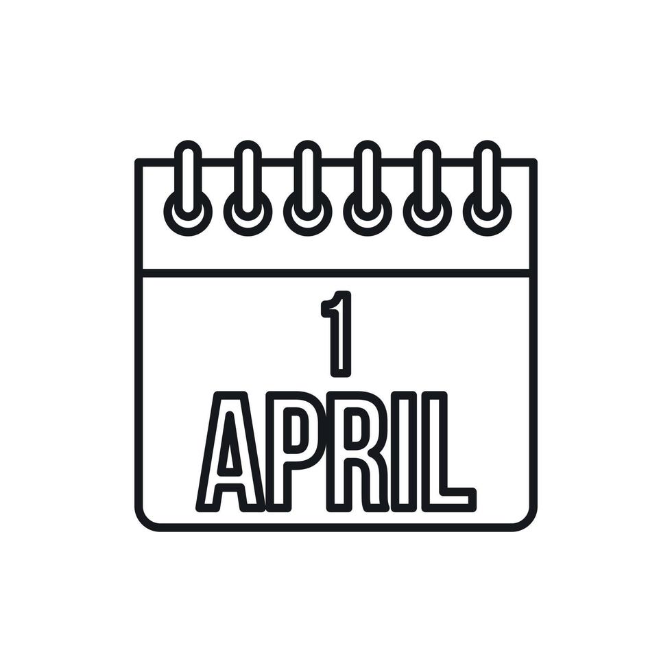 April 1, April Fools Day calendar icon vector
