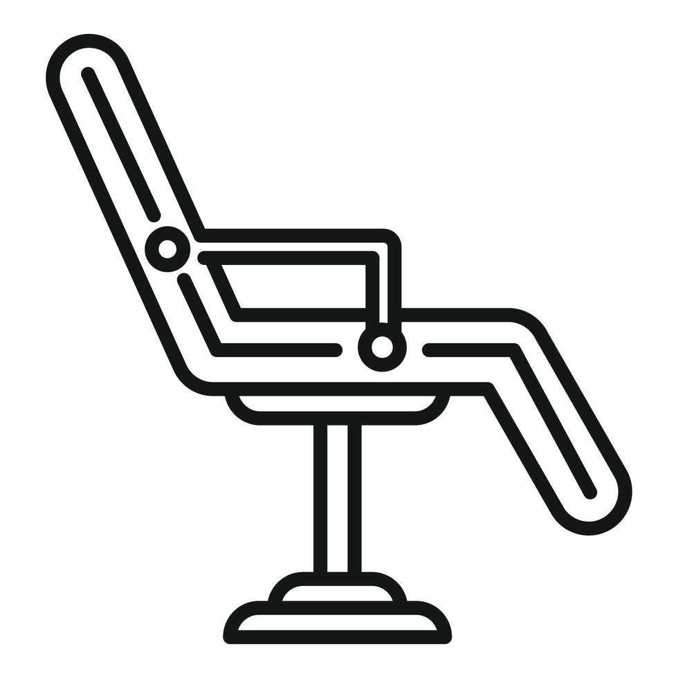 icono de silla de salón de perforación, estilo de esquema vector