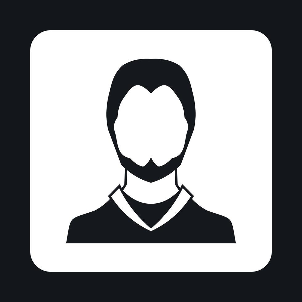 Young man with beard avatar icon, simple style vector