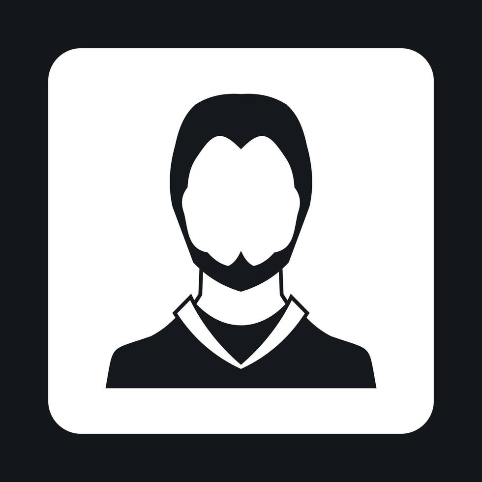 Young man with beard avatar icon, simple style vector