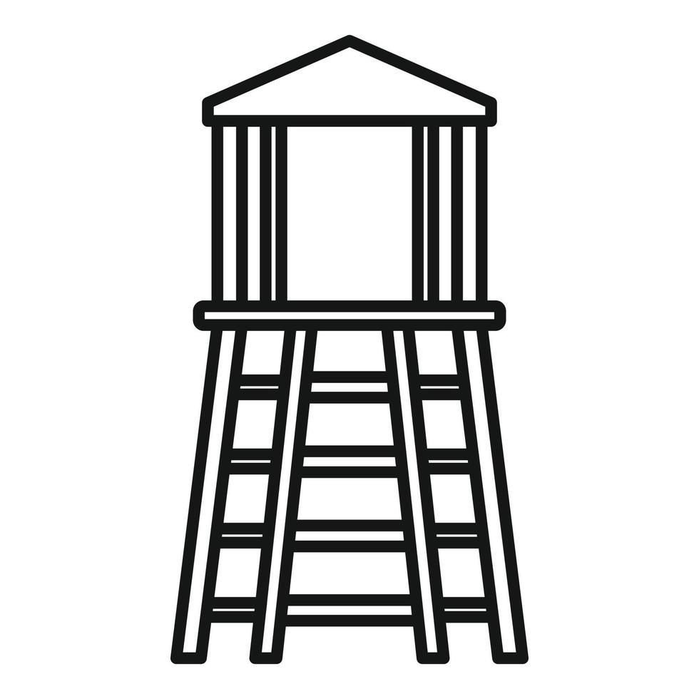 Safari hunter tower icon, outline style vector