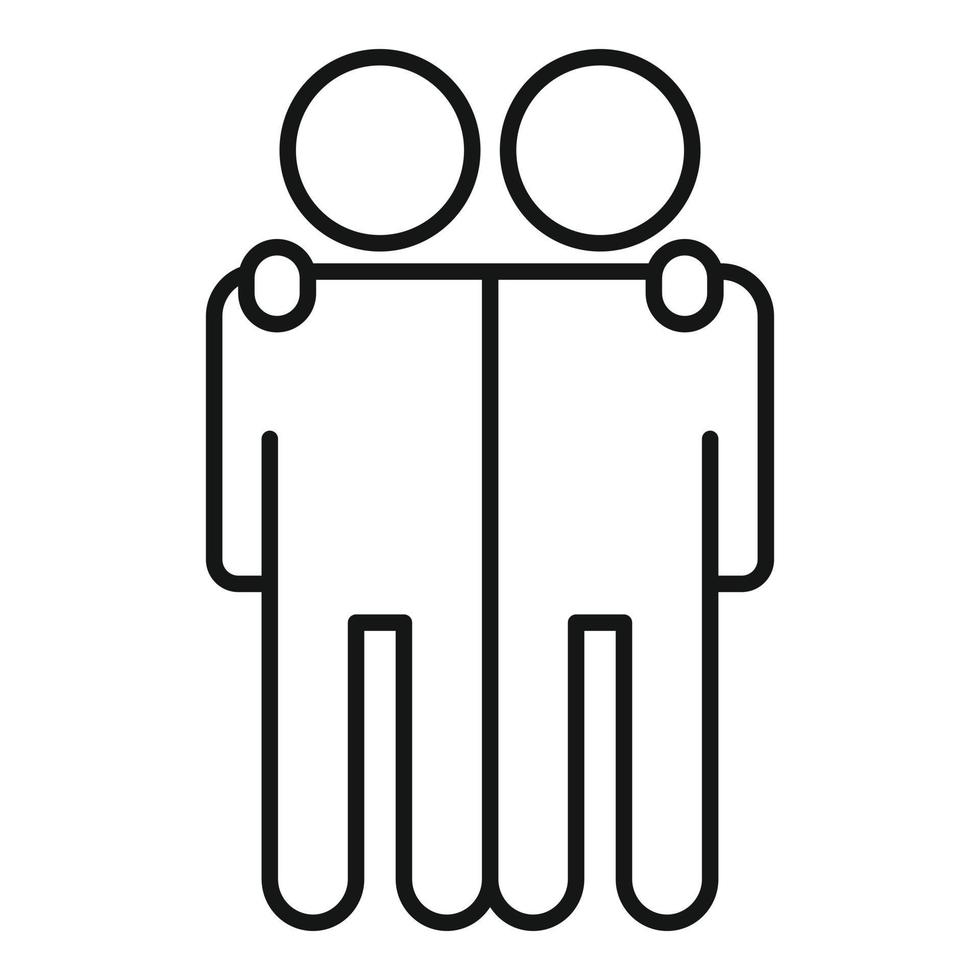 Friendship support icon, outline style vector