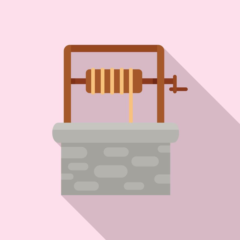 Sump water well icon, flat style vector
