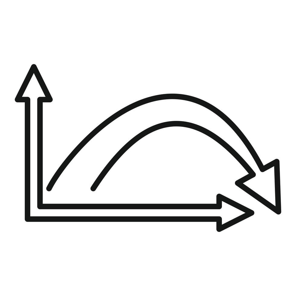 Regression arrow icon, outline style vector