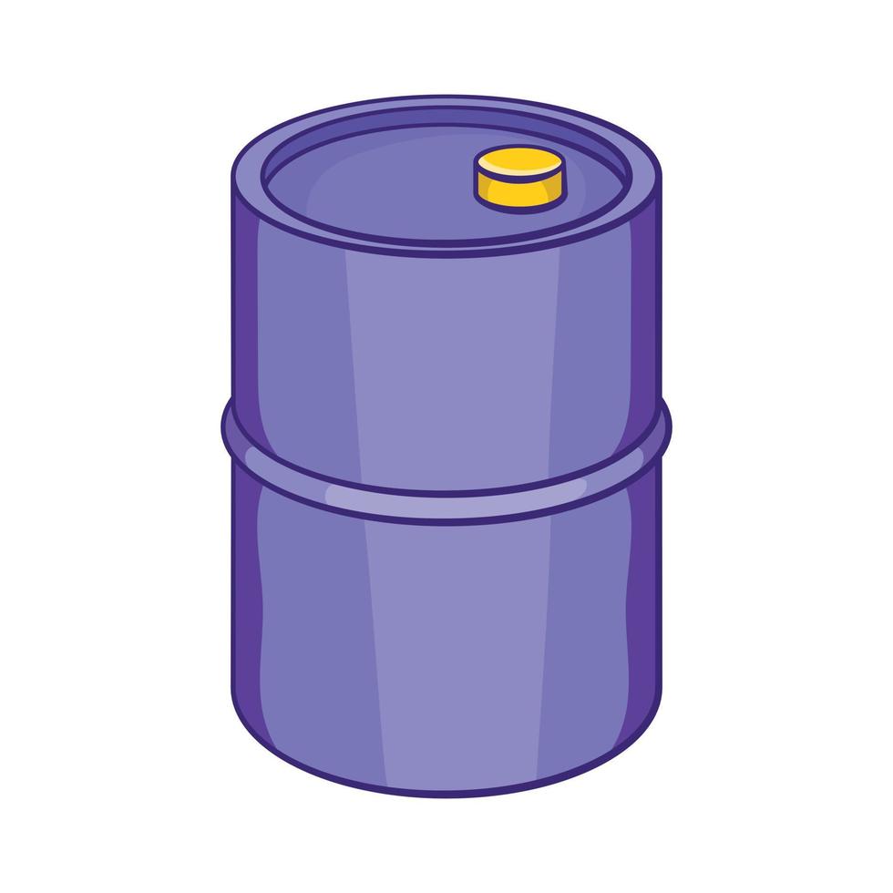 Barrel for gasoline icon, cartoon style vector