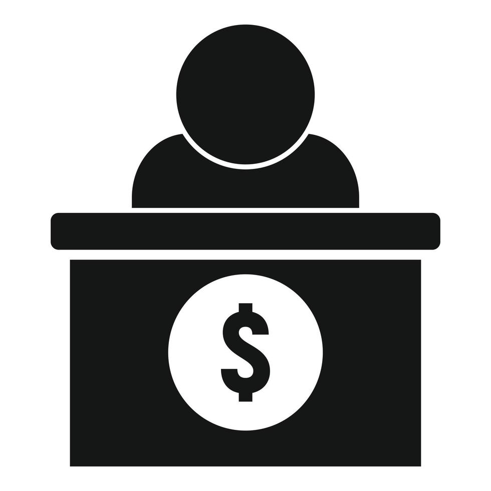 Bank speaker icon, simple style vector